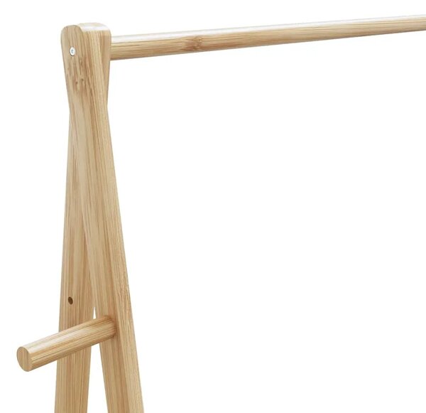 Stalak za odjeću s policama i kotačima 96x45 5x155 5 cm bambusa - 96 cm 1 s kotačima tkanina