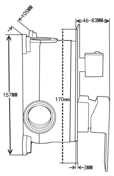 Mexen Uno DR72 ugradbeni tuš set, krom - 71435DR72-00