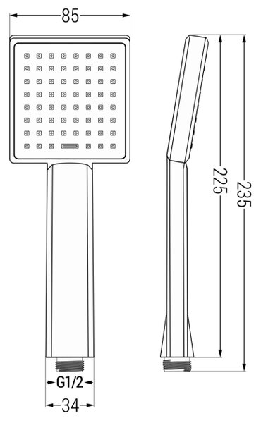 Mexen Uno DR45 ugradbeni tuš set, crni - 71435DR45-70