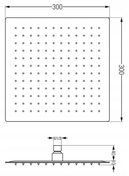 Mexen Cube DR02 podžbukni tuš set s kišnom glavom 30 cm, krom - 77502DR0230-00