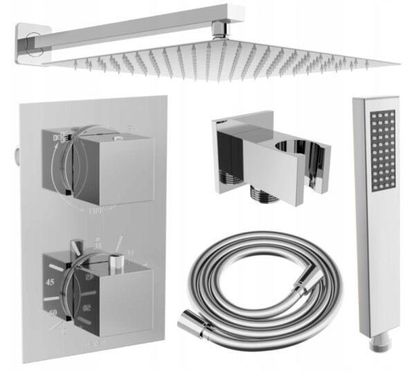 Mexen Cube DR02 podžbukni tuš set s kišnom glavom 30 cm, krom - 77502DR0230-00