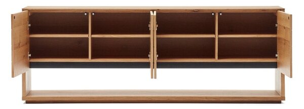 Niska komoda u dekoru hrasta u prirodnoj boji 200x74 cm Alguema – Kave Home