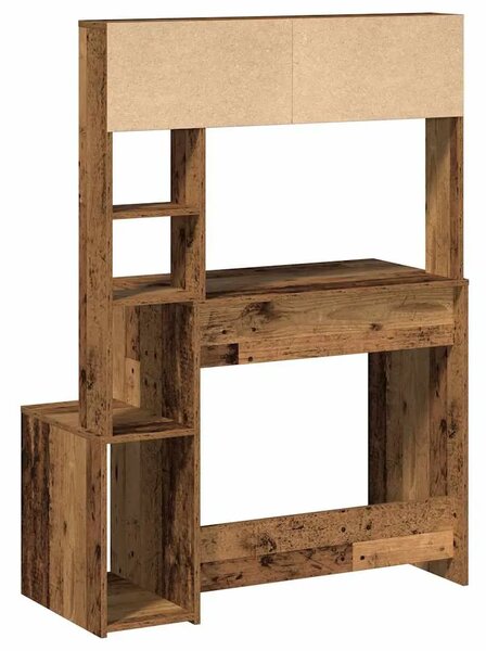 Radni stol s policama boja drva 100x45x140 cm konstruirano drvo - Staro drvo Staro drvo