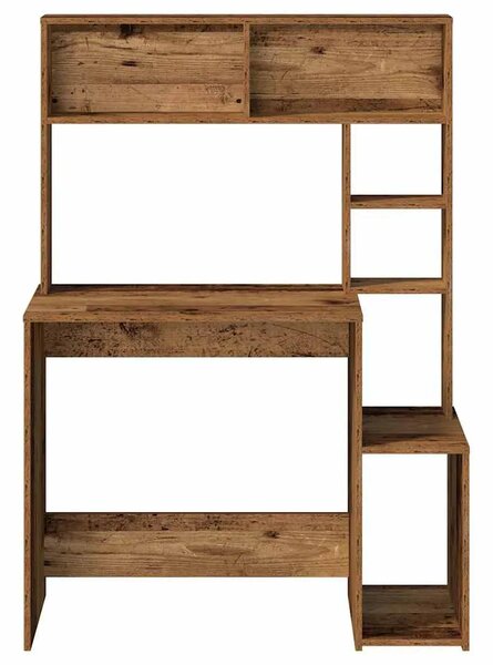 Radni stol s policama boja drva 100x45x140 cm konstruirano drvo - Staro drvo Staro drvo