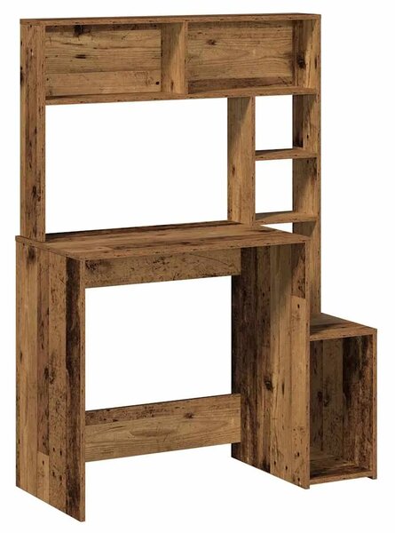 Radni stol s policama boja drva 100x45x140 cm konstruirano drvo - Staro drvo Staro drvo