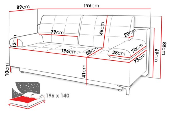 Sofa na razvlačenje Arkadea (bež) (s prostorom za odlaganje)