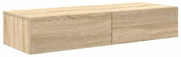 Zidna polica s ladicama sonoma hrast 100x36x19 cm izrađeno drvo - sonoma hrast 100 x 36 x 19 cm 1 1