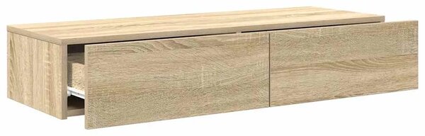 Zidna polica s ladicama sonoma hrast 100x36x19 cm izrađeno drvo - sonoma hrast 100 x 36 x 19 cm 1 1