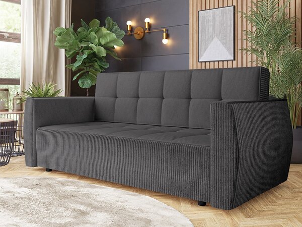 Sofa na razvlačenje Pexalo (tamnosiva) (s prostorom za odlaganje)