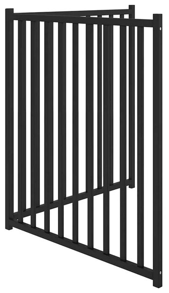 Vrata za pse sklopiva 2 panela crna 160 cm od masivna jelovina - Crna 80 x 90 x 2 cm 2 Crna