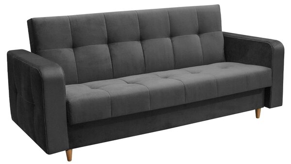 Sofa na razvlačenje Solvetana (tamnosiva) (s prostorom za odlaganje)