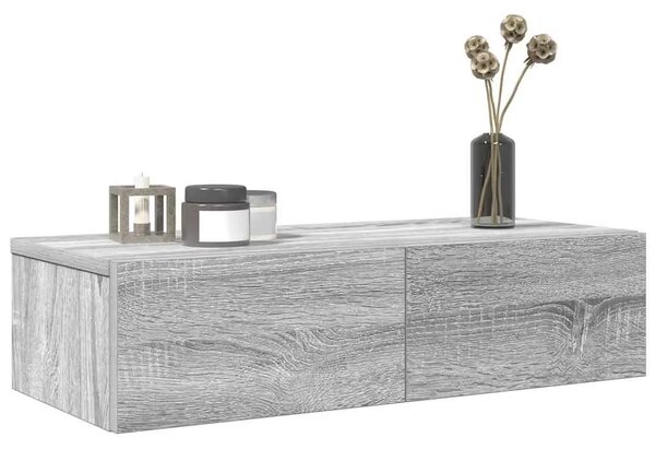 Zidna polica s ladicama siva sonoma 60x26 5x15 cm - Sivi hrast sonoma 60 x 26.5 x 15 cm 1 1