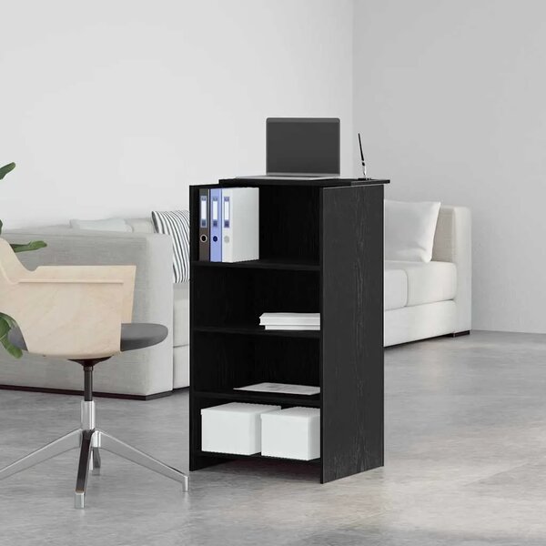 Recepcijski stol crni 55x50x103 5 cm izrađeno drvo - Crna 55 x 50 x 103.5 cm Crna 55 x 50 x 103.5 cm