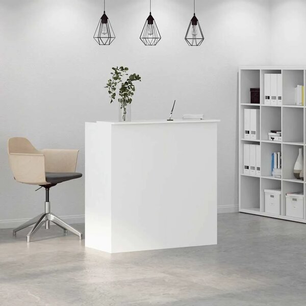 Recepcijski stol Bijeli 100x50x103 5 cm Inženirsko drvo - Bijela 100 x 50 x 103.5 cm Bijela 100 x 50 x 103.5 cm
