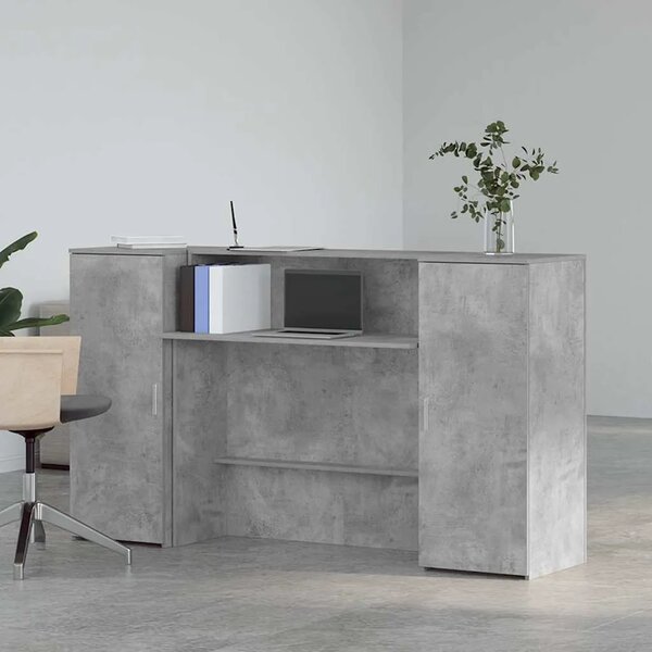 Recepcijski stol 180x50x103 5 cm konstruiranog drva - Beton siva 180 x 50 x 103.5 cm Beton siva 180 x 50 x 103.5 cm