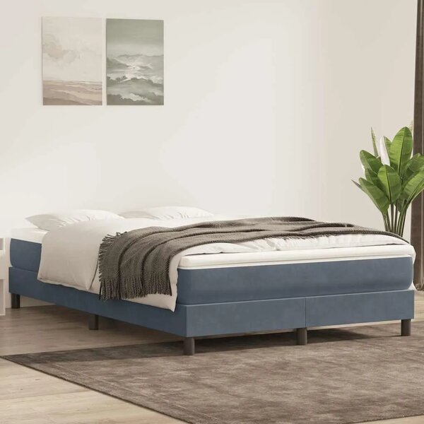 Box Spring krevet bez madraca tamno sivi 160x210 cm samt - Tamno siva 160 x 210 cm 25 cm Tamno siva