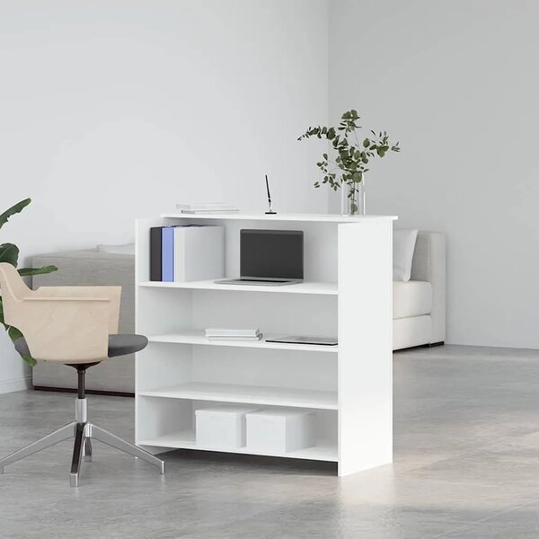 Recepcijski stol Bijeli 100x50x103 5 cm Inženirsko drvo - Bijela 100 x 50 x 103.5 cm Bijela 100 x 50 x 103.5 cm