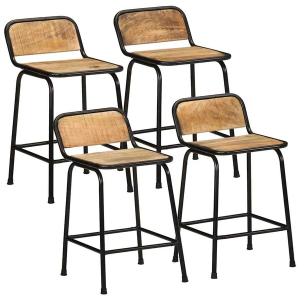 Barski stolci 4 kom 46x35 5x70 cm masivnog grubog drva manga - 46 x 35.5 x 70 cm 4 Grubo masivno drvo manga 46 x 35.5 x 70 cm