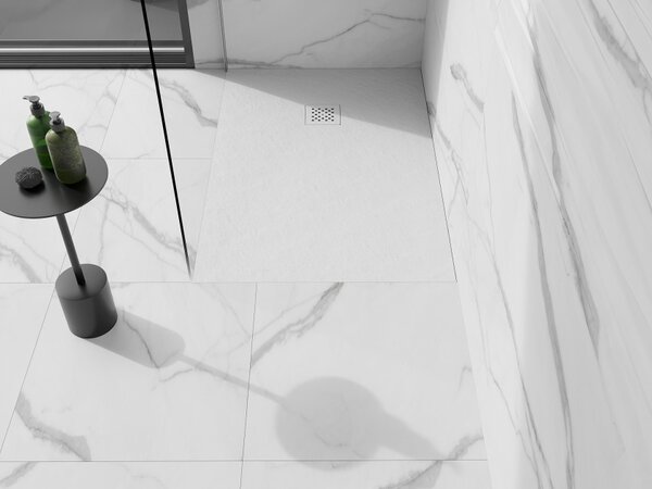 Mexen Stone+ pravokutna kompozitna tuš kada 120 x 100 cm, bijela, bijeli pokrov - 44101012-W