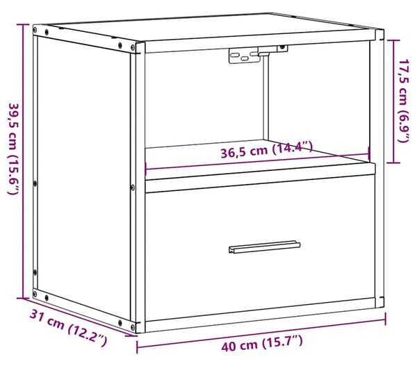 Zidni noćni ormarići 2 kom Sivi Sonoma 40x31x39 5 cm - Sivi hrast sonoma 2 Sivi hrast sonoma 2