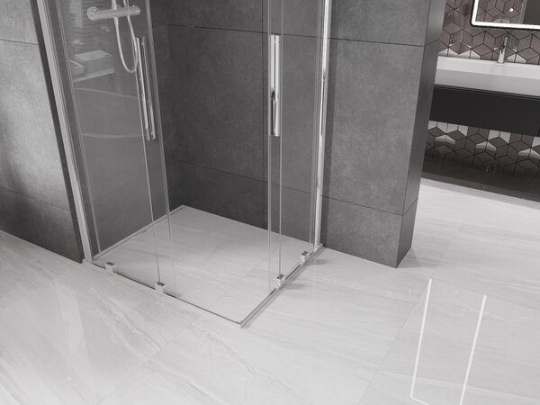 Mexen Velar Duo klizna pregrada za tuš klizna 90 x 80 cm, prozirna, krom - 871-090-080-02-01
