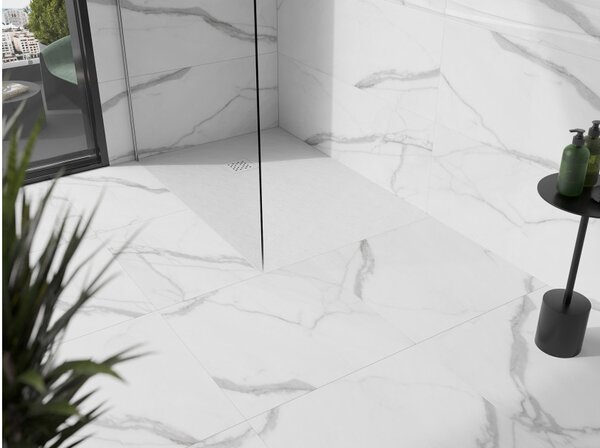 Mexen Stone+ pravokutna kompozitna tuš kada 120 x 100 cm, bijela, bijeli pokrov - 44101012-W