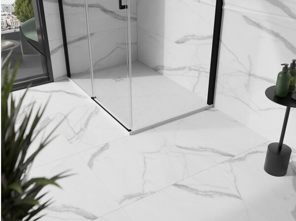 Mexen Stone+ pravokutna kompozitna tuš kada 120 x 100 cm, bijela, bijeli pokrov - 44101012-W