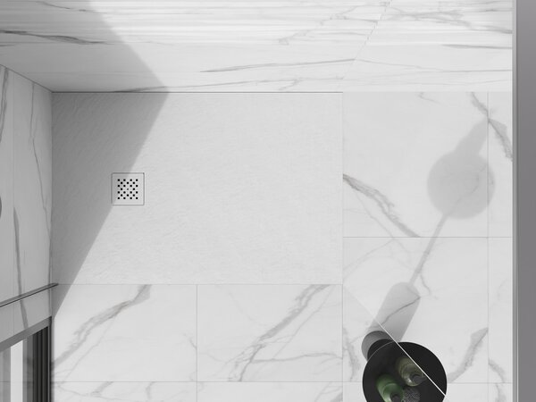 Mexen Stone+ pravokutna kompozitna tuš kada 120 x 100 cm, bijela, bijeli pokrov - 44101012-W