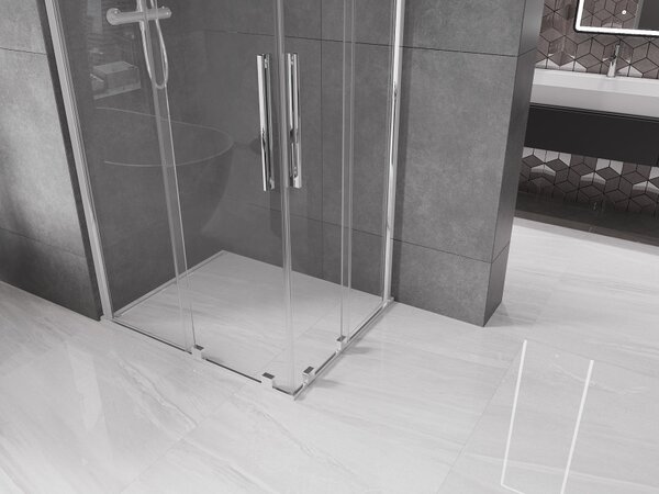 Mexen Velar Duo klizna pregrada za tuš klizna 90 x 80 cm, prozirna, krom - 871-090-080-02-01