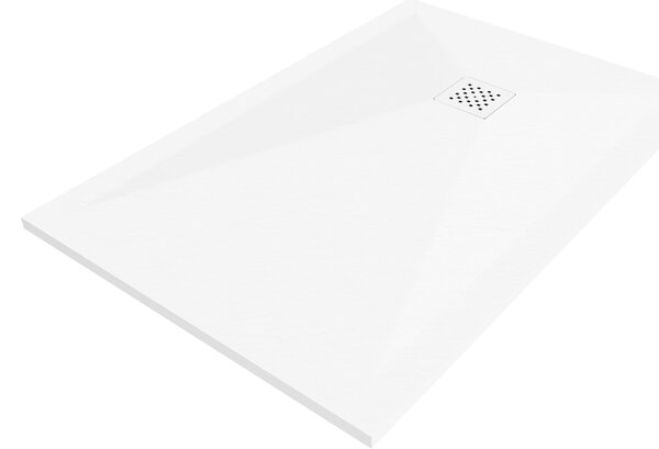 Mexen Stone+ pravokutna kompozitna tuš kada 120 x 100 cm, bijela, bijeli pokrov - 44101012-W