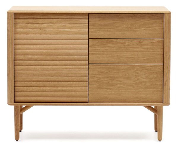 Niska komoda u dekoru hrasta u prirodnoj boji 105x86 cm Lenon – Kave Home