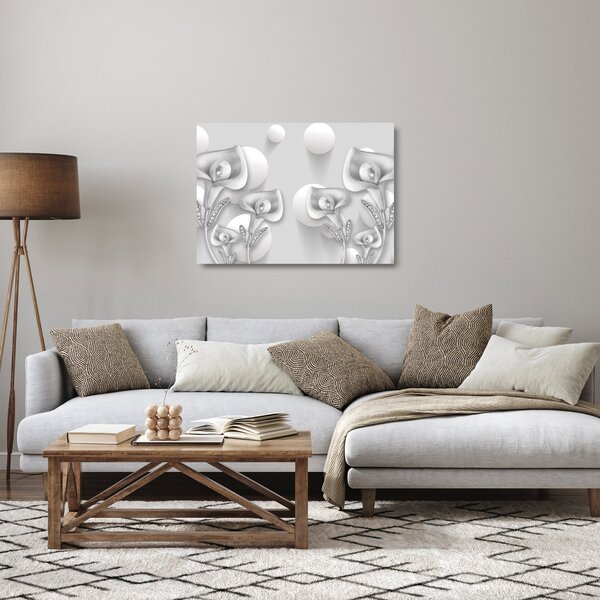 Staklena slika - Cvjetni dizajn (70x50 cm)