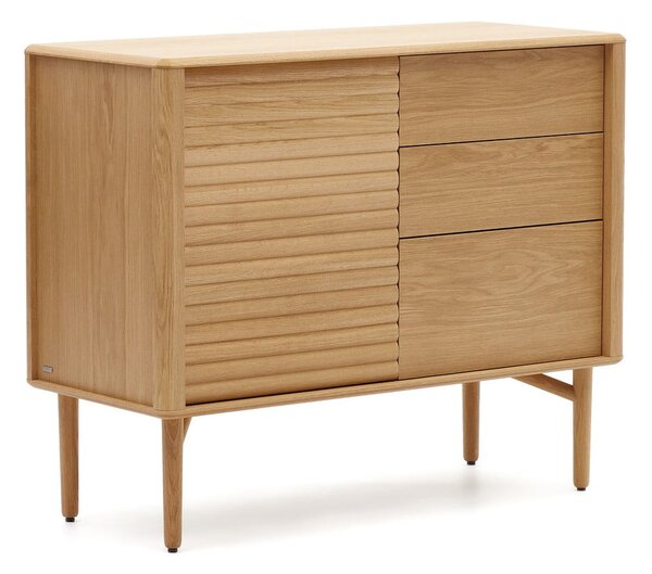 Niska komoda u dekoru hrasta u prirodnoj boji 105x86 cm Lenon – Kave Home