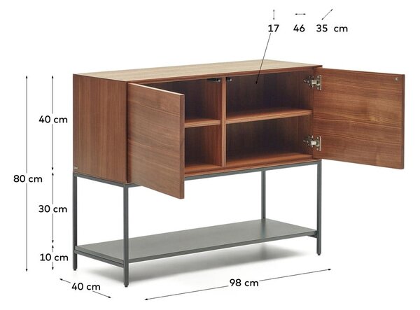 Niska komoda u dekoru oraha u prirodnoj boji 97,5x80 cm Vedrana – Kave Home