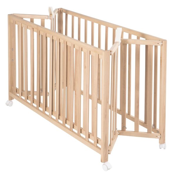 Dječji krevet na kotačićima/sklopivi 60x120 cm u prirodnoj boji Fold up – Roba