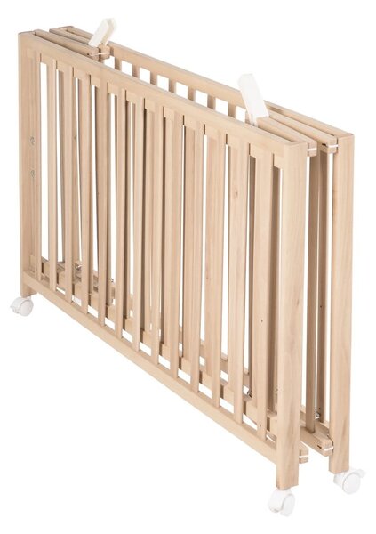 Dječji krevet na kotačićima/sklopivi 60x120 cm u prirodnoj boji Fold up – Roba