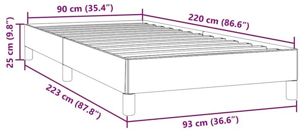 Okvir kreveta bez madraca tamnoplavi 90x220 cm baršun - Tamno plava 90 x 220 cm 25 cm Tamno plava