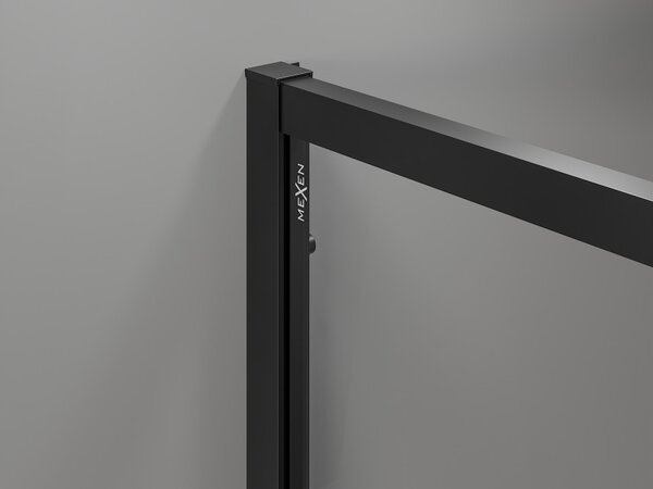 Mexen Exo polukružna asimetrična klizna tuš kabina 90 x 80 cm, prozirna, crna - 8132-090-080-70-00