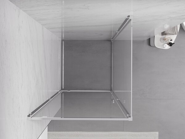 Mexen Exo ljuljna tuš kabina 90 x 90 cm, prozirna, krom - 8181-090-090-01-00