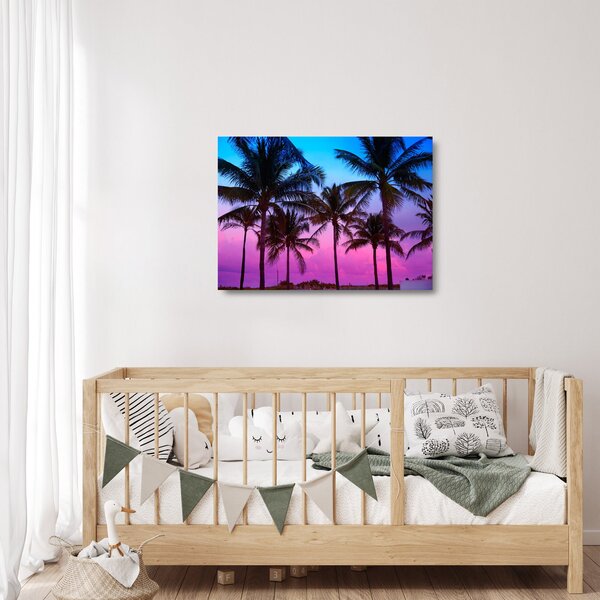 Staklena slika - Palme u Miamiju (70x50 cm)