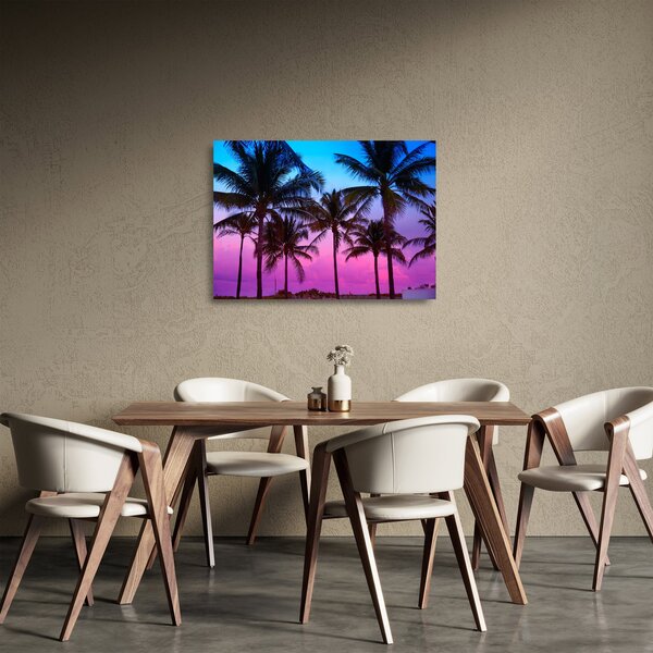 Staklena slika - Palme u Miamiju (70x50 cm)