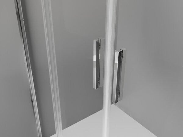 Mexen Exo asimetrična polukružna klizna tuš kabina 90 x 80 cm, prozirna, krom - 8132-090-080-01-00