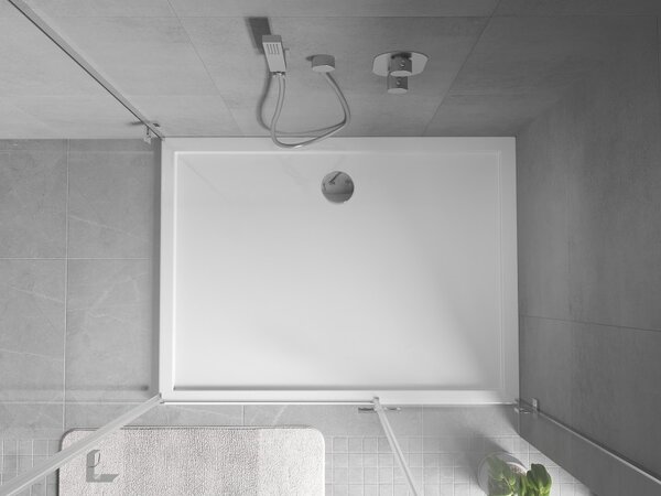 Mexen Flow pravokutna slim tuš kada 95 x 70 cm, bijeli sjaj - 46R107095