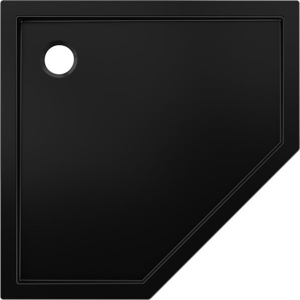 Mexen Flow slim petokutna tuš kada 80 x 80 cm, crni mat - 46P708080