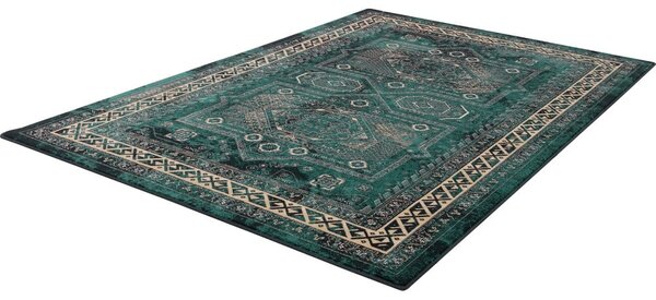 Petrolej zeleni vuneni tepih 133x180 cm Mia – Agnella