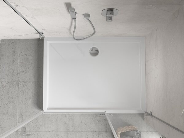 Mexen Flow+ pravokutna tuš kada 80 x 70 cm, bijeli sjaj - 46R107080H