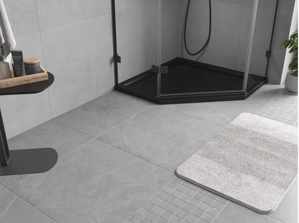 Mexen Flow slim petokutna tuš kada 80 x 80 cm, crni mat - 46P708080
