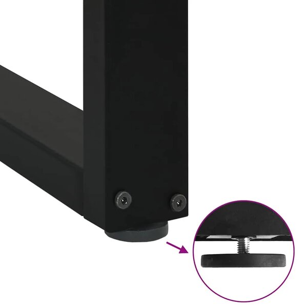 Noge za barski stol U-oblika 2 kom Crne 60 x (100-101) cm Čelik - Crna 60 x (100-101) cm 2 1