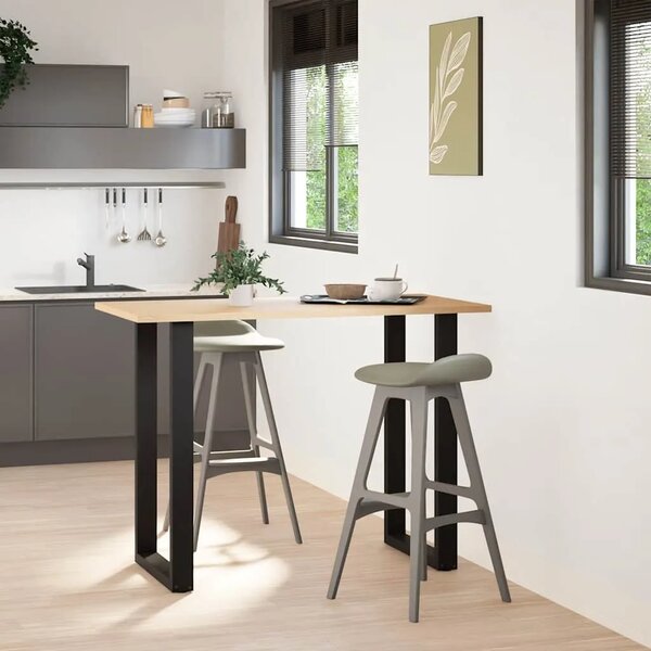 Noge za barski stol U-oblika 2 kom Crne 60 x (100-101) cm Čelik - Crna 60 x (100-101) cm 2 1