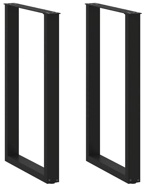 Noge za barski stol U-oblika 2 kom Crne 60 x (100-101) cm Čelik - Crna 60 x (100-101) cm 2 1